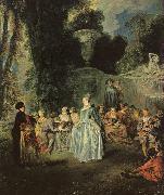 Jean-Antoine Watteau Fetes Venitiennes Sweden oil painting reproduction